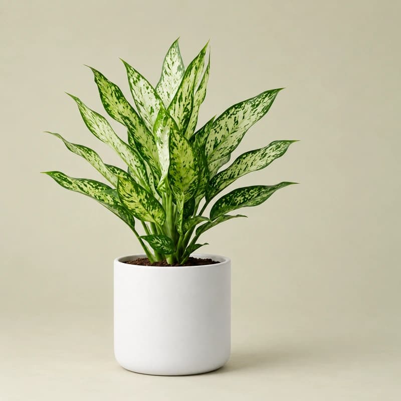 Aglaonema Snow White Dark Green in 6 inches pot