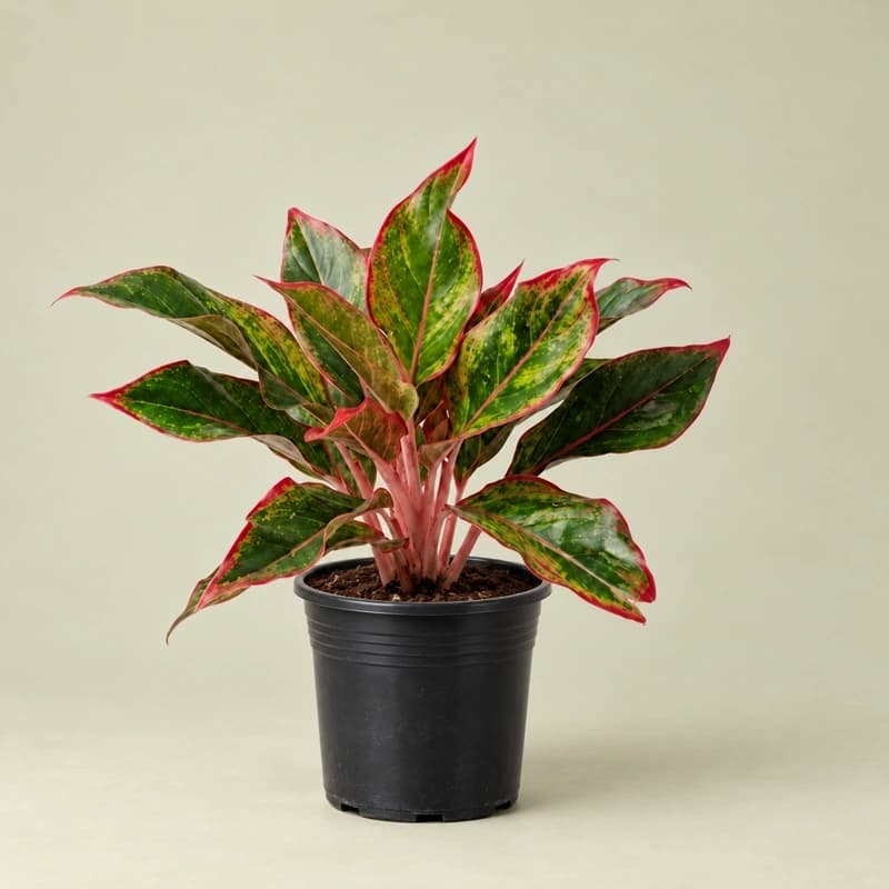 Aglaonema Lipistic(Siam Aurora) in 6 inches nursery pot
